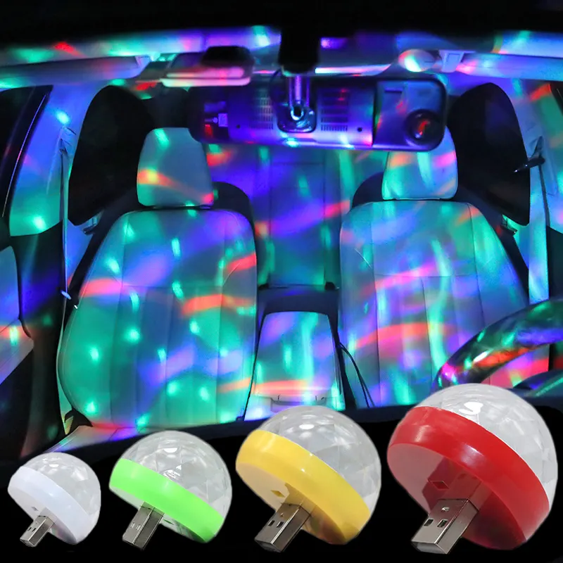 Car USB LED Party Lights Stage Effect Karaoke Atmosphere Lamp 4W 5V Portable Disco Ball Colorful Laser DJ Disco Light Music