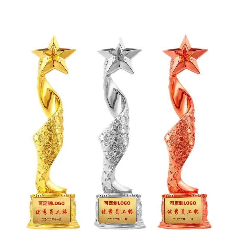 Engraved crown metal wholesale custom logo trophies and medals
