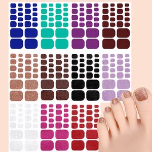 Lot de 24 ongles d'orteil colorés, couverture complète, couche de finition UV, faux ongles en gel, ensembles de conseils d'<span class=keywords><strong>art</strong></span> des pieds <span class=keywords><strong>pour</strong></span> femmes, adolescentes et filles - Product Image 1