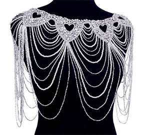 Capa de Novia de Último Diseño, Accesorios de Boda, Velo Largo, <span class=keywords><strong>Bolero</strong></span>, Pedrería, Perlas, Chal de Novia Hecho a Mano - Product Image 2