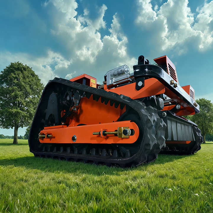 24V 24AH tracked Remote Control Robot Mowing Machine engine-driven Lawn ...