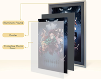 Cadres publicitaires en aluminium pour affiches et menus, cadres à clipser