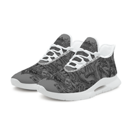Chaussures de course sur sentier personnalisées en gros, gris, imprimé gothique vintage, baskets de course à lame, design personnalisé, chaussures athlétiques décontractées