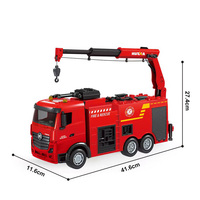 Camion de pompiers télécommandé Huina 1362 1/18 9CH RC de qualité professionnelle, en métal, 2,4 GHz, avec fonction de tir d'eau et d'éclairage