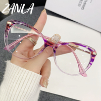 Léopard mode femmes hommes lunettes cadres 2024 mode Anti Blue Ray lunettes clair TR90 optique violet rayures cadre lunettes
