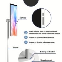 Écran tactile vertical portable de 24 pouces, écran intelligent avec rétroéclairage LED, luminosité de 300 cd/m2, affichage extérieur, téléviseur tactile complet