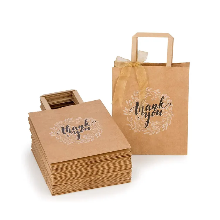 100% résistant biodégradable artisanat légume sacs en papier sans poignées marron d'épicerie kraft sac en papier pour supermarché