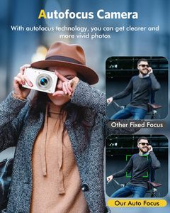 Fotocamera Mirrorless 4K con Autofocus per Principianti, 48MP, Zoom 16X, Doppia Lente FHD Portatile con Supporto Scheda di Memoria SD per <span class=keywords><strong>Adulti</strong></span> e Adolescenti - Product Image 5