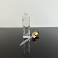 Flacon carré vide en verre transparent de 30 ml avec compte-gouttes et pulvérisateur pour huiles essentielles, lotions, parfums, diffuseur à bâtonnets, lot de 100 pièces