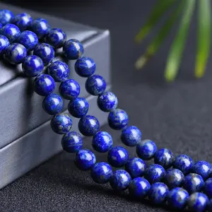 Bestone perle de pierre naturelle ronde de 8mm de haute qualité, perles de Lapis rondes pour la fabrication de bijoux