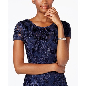 Váy Hoa Hải Quân Hoa Hồng MANNI Váy Chữ V Cho Nữ Macys Váy Ren Dài Thanh Lịch - Product Image 5