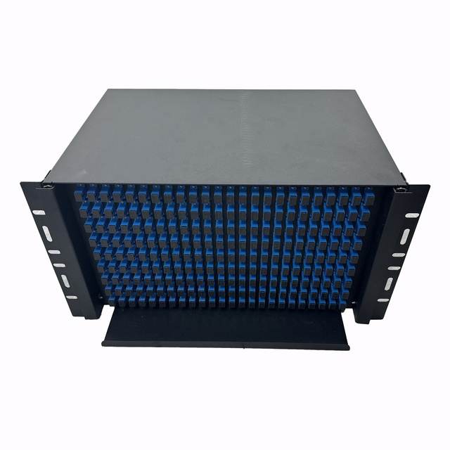 19'' 6U 216 Core Drawer Type Rack Mounted Fiber Optic Patch Panel ODF Cabinet with 216pcs SC Simplex Adapter and Pigtail
