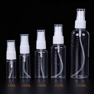 Botella de spray graduada transparente Mingxu de 10, 20, 30, 50 y 100 ml de plástico con boquilla pulverizadora para dispensar líquidos - Product Image 1