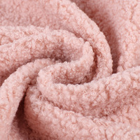 Haute Qualité Personnalisé Solide Couleur Plaine Polyester Doux Boucle Sherpa Teddy Velours Ours Bouclés Fourrure Polaire Tissu pour Jouets ou Manteaux