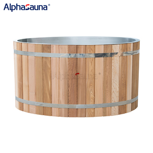 Alpha Sauna Hot Sale Wooden Bath <strong>Bucket</strong> and Stainless Steel <strong>Ice</strong> Bath - Product Image 3