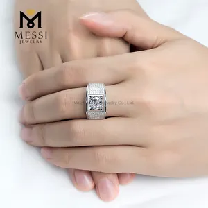 I classici più venduti progettano gioielli in oro Eternity Men Moissanite Ring