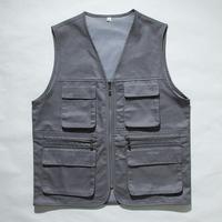 Veste de pêcheur, de photographe et de journaliste en polyester et coton, multi-poches, personnalisable avec logo, vente en gros, unisexe, tendance
