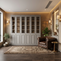 Armoire à panneaux surélevés en verre cannelé, étagère ouverte, tiroir, meuble de rangement personnalisé pour villa, cuisine, chambre, écologique, grande taille