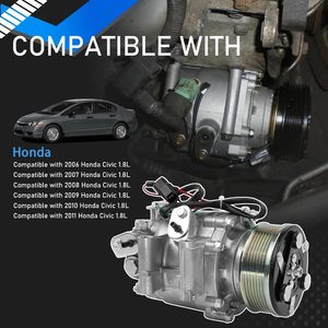 <span class=keywords><strong>Compresseur</strong></span> de climatisation pour <span class=keywords><strong>Honda</strong></span> <span class=keywords><strong>Civic</strong></span> 1.8L 2006-2011 avec embrayage, remplace 38800RNAA01 38800-RNB-A02 - Product Image 2