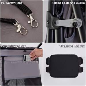 Cochecito <span class=keywords><strong>de</strong></span> Mascotas Desmontable, Carrito <span class=keywords><strong>de</strong></span> Viaje Plegable <span class=keywords><strong>para</strong></span> <span class=keywords><strong>Perros</strong></span> al Aire Libre - Product Image 6