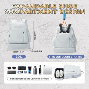 <span class=keywords><strong>Sac</strong></span> à <span class=keywords><strong>dos</strong></span> de sport en maille personnalisé pour femmes et hommes, léger, en polyester, avec compartiment à chaussures, intercouche pour ordinateur, imperméable, fitness, humide - Product Image 3