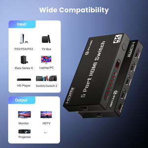 SYONG Conmutador HDMI 5 en 1 de Buena Calidad, 4K30Hz, HDMI 1.4 HDCP1.3 <span class=keywords><strong>HDR</strong></span> 3D Dolby Vision con Control Remoto IR para TV LED, PC, Monitor, Laptop - Product Image 5