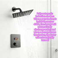 Douche murale encastrée OEM personnalisée en laiton et céramique, à poignée unique, avec jet numérique LED à détection et pulvérisation, pour hôtels