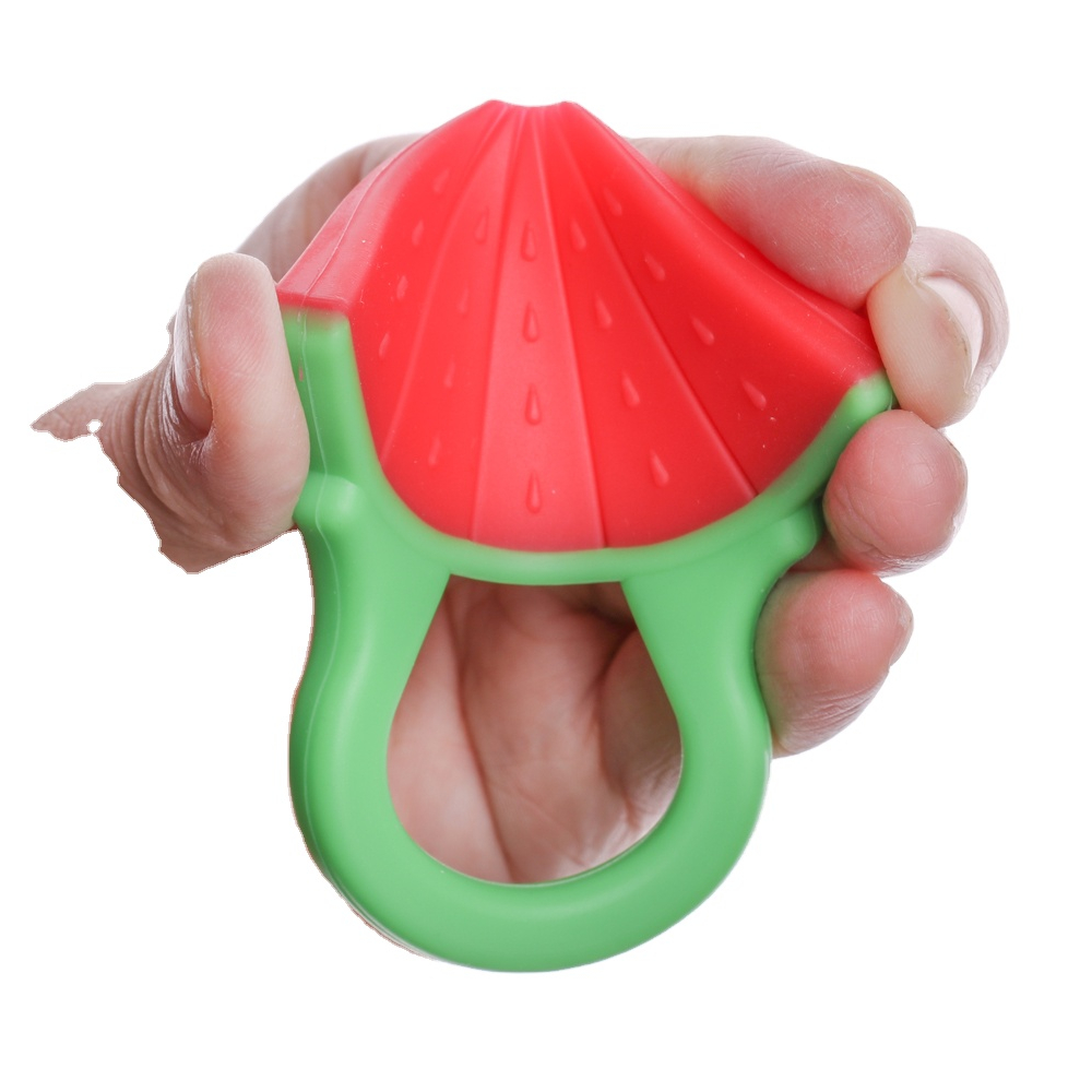 Fabrik Liefern BPA FREI Baby Sensorischen Spielzeug Silikon Beißringe Anhänger Wassermelone Weichen Spielzeug 2 zu 4 Jahre 0 zu 24 monate Unisex EN71