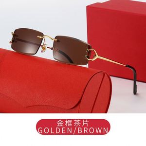 Gafas de Sol Cuadradas de Lujo Blue Rain con Protección UV400 para Hombre y Mujer, Diseño Clásico sin Montura con Corte de Diamante, Empaquetadas en Caja - Product Image 4