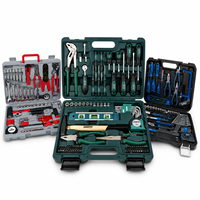 Kit d'outils portables de bricolage pour la maison, 87 pièces, avec jeu de tournevis et jeu de clés à douilles, dans une boîte à outils pour la réparation à domicile et en atelier