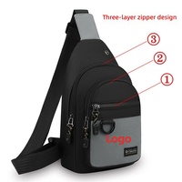 <strong>Best</strong>-<strong>Selling</strong> Durable Fashion <strong>Men's</strong> Black Waterproof Chest <strong>Bag</strong> Stylish Zippered Crossbody Shoulder Sling Pack Anti-Theft