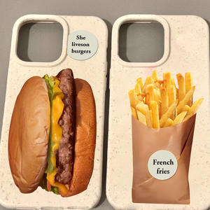 Étui <span class=keywords><strong>de</strong></span> protection créatif dessin animé frites Burger pour iPhone 14 13 pour Apple 15promax téléphones portables matériau TPU poignée <span class=keywords><strong>de</strong></span> téléphone - Product Image 2