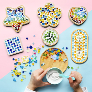 Kit de Manualidades WOWEI, Posavasos de Mosaico de Bambú, Tamaño Pequeño, Hecho en Hangzhou, Modelo para Jardines de Infancia, Collage para Padres e Hijos - Product Image 1
