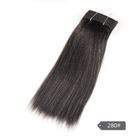 Cheveux brésiliens Remy à double trame, tissage court Yaki lisse # 44 # 34 # 51 # 280 lots de mèches grises mélangées effet piano, permanentées