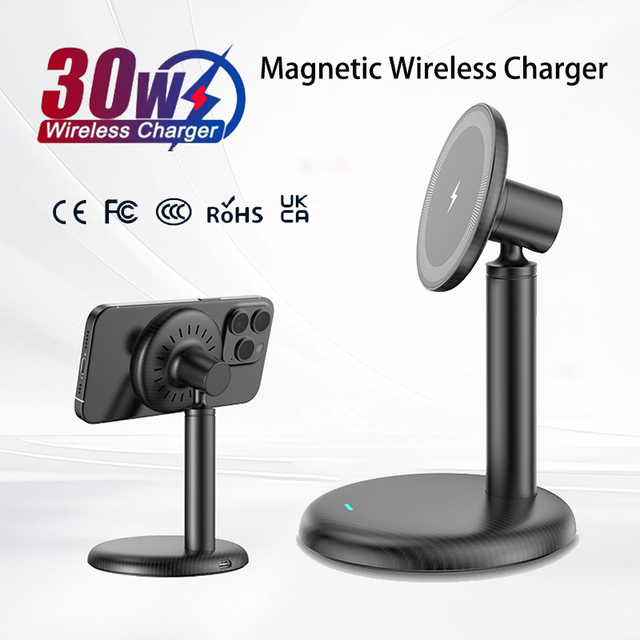 25W Qi2 Desktop Fast Wireless Charging Station Dock Magnetic Wireless Charger Stand Phone for iPhone 17 16 15 14 13