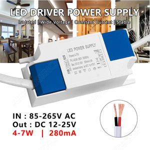 Alimentation de pilote à courant Constant isolé <span class=keywords><strong>LED</strong></span> 4-7W 280mA 85-265V AC à DC 12-25V <span class=keywords><strong>transformateur</strong></span> d'éclairage pour <span class=keywords><strong>plafonnier</strong></span> vers le bas - Product Image 2