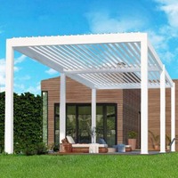 Pergola repliable automatique en aluminium, gazébo d'extérieur avec leviers de toit réglables