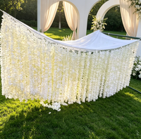 Décoration de mariage, fleurs artificielles de glycine rouge ivoire personnalisées pour la décoration du plafond, fête de mariage, banquet, événement