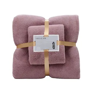 High density Coral fleece absorbent children's Towel Family children's quick drying towel set
