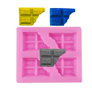 Rectangle 4pcs 3D same imitation broken chocolate shape diy silicone mold