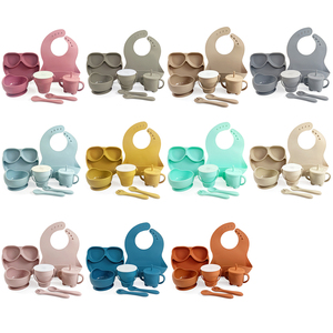 Ensemble de vaisselle pour bébé écologique, récipient à collation pliable anti-fuite, assiette divisée, bol à ventouse, gobelet à eau non toxique avec une paille - Product Image 6