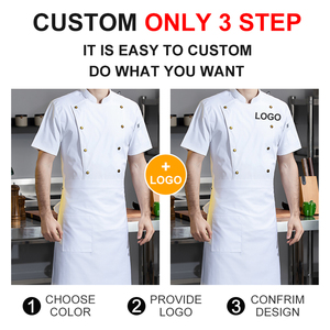 เสื้อสำหรับร้านอาหารเครื่องแบบพนักงานแขนสั้นกันน้ำ uniforme de Chef Manga corta - Product Image 6