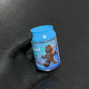 Tarro de plástico personalizado con forma de lata de refresco para dulces, galletas y gomitas comestibles de 3.5g, con diseño floral y etiqueta. - Product Image 2