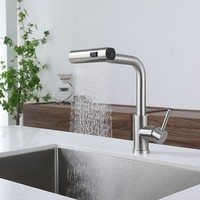 Robinet de cuisine en acier inoxydable avec douchette extractible flexible et finition brossée pour évier – Vente directe fabricant