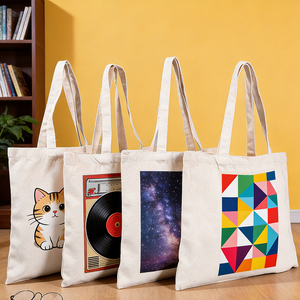 Blank 140gsm 150gsm Canvas Cotton Tote Shopping Bags Personalized Custom Logo Plain Tote Shopping Bag Sublimation