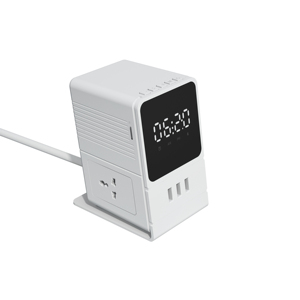 New Arrival hộ gia đình đa chức năng phổ USB mở rộng Ổ cắm điện với Bluetooth Loa kỹ thuật số Đồng hồ báo thức - Product Image 1