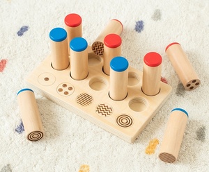 Juego de Bloques Cónicos Táctiles Ecológicos Montessori de Madera para Niños, Material Didáctico con Tubos de Sonido Táctiles, Venta al por Mayor - Product Image 4