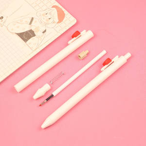 Bolígrafos de gel de plástico de alta calidad, bolígrafo neutro con forma de amor personalizado, venta al por mayor para regalos - Product Image 3