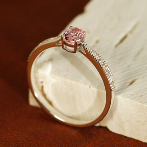 Anillo de crecimiento de laboratorio de piedras preciosas de Plata de Ley 925 <span class=keywords><strong>Morgan</strong></span> Pink, diseño elegante de princesa para boda, ropa informal diaria - Product Image 3