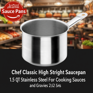 Pentola alta Chef Classic da 1,5 litri in acciaio inossidabile per cucinare salse e condimenti - Product Image 3